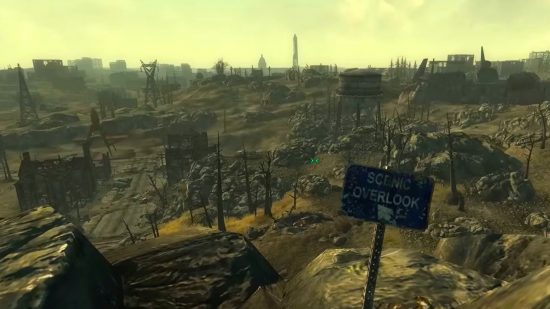 Fallout inspiration: The player’s first-person view of the wasteland after escaping Vault 101