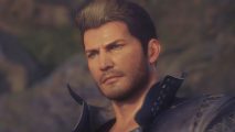 Final Fantasy 16 SSD: a man with brown gelled hair, a short beard, and a black collared shirt on