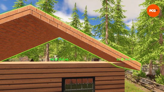 trying to place a roof in House Flipper 2 sandbox mode.