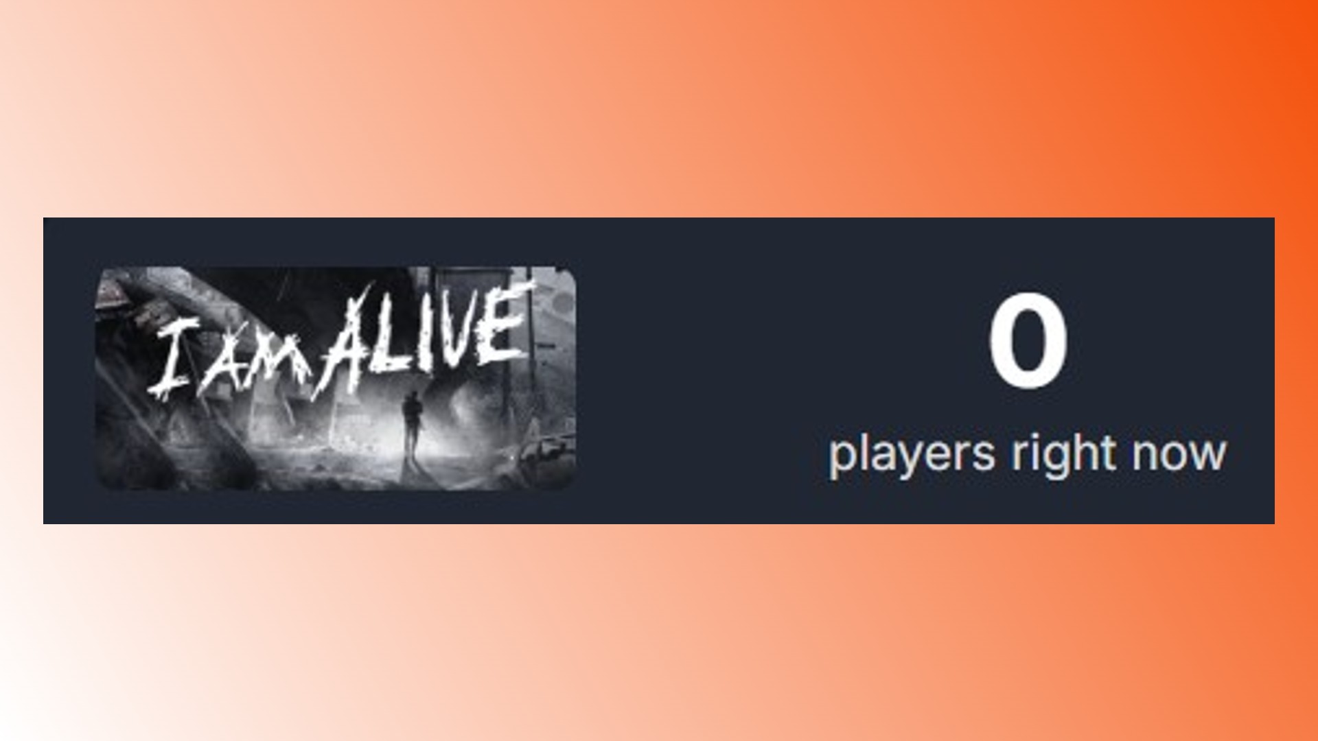 Steam zero players: The I Am Alive Steam player count, for the Ubisoft survival game