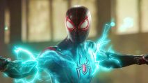 Insomniac Games leak: Miles Morales Spider-Man with blue electricity
