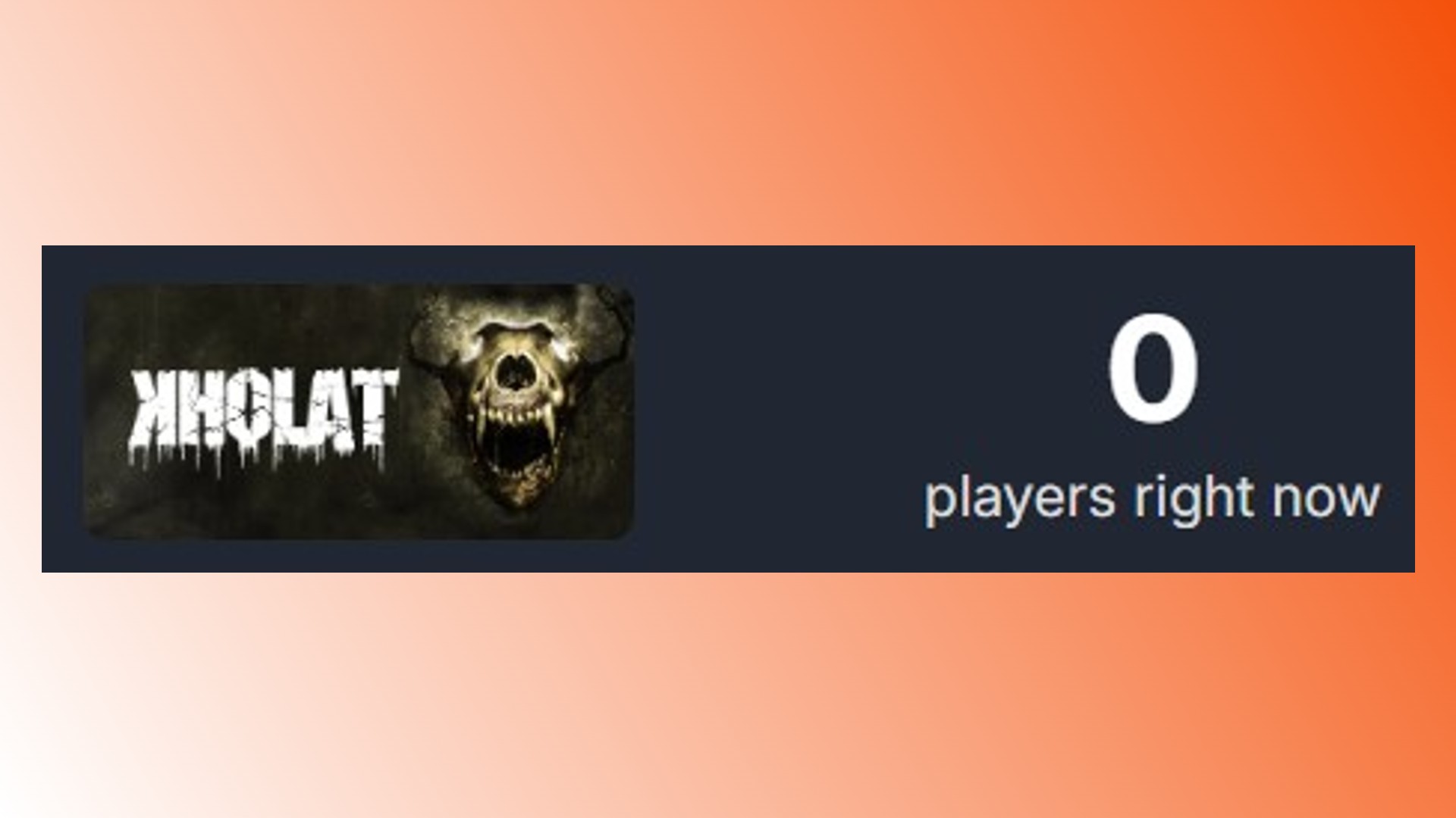 Steam games zero players: The Kholat Steam player count, for the indie horror game