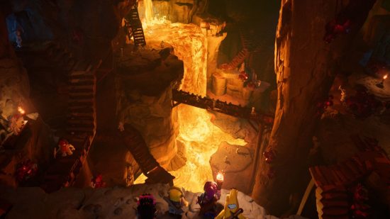 Lego Fortnite caves extend deep underground in the Lego Fortnite map