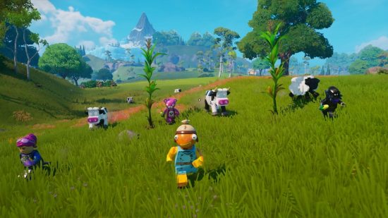 The Lego Fortnite map is built from the grasslands out