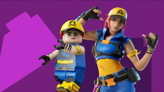 Free lego fortnite skins - explorer emilie is skin with blue and yellow outfit and yellow cap