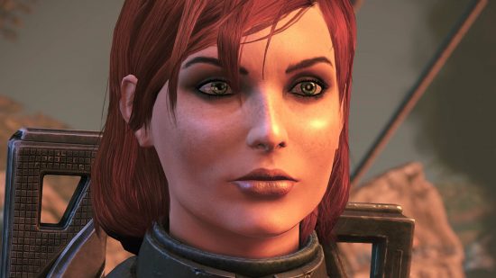 Mass Effect Legendary Edition Mac Walters trilogy ending: a woman looking past the camera