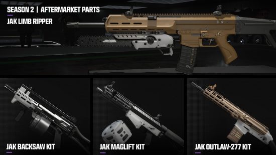 Four of the MW3 season 2 aftermarket parts.