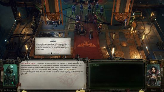 dialogue and lore in rogue trader at the beginning
