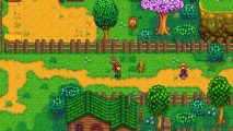 Stardew Valley 1.6 development: a birds eye view of pixleated farmers and green grass