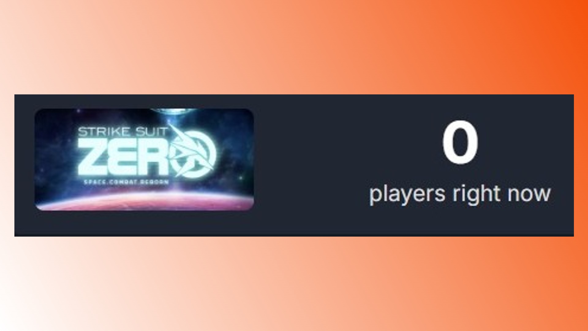 Steam games zero players: The Strike Suit Zero Steam player count, for the space game