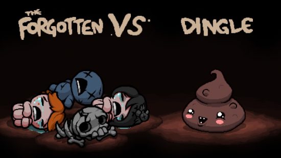 The Binding of Isaac Repentance multiplayer - Four characters match up against boss Dingle.