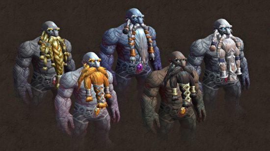WoW The War Within release date: The Earthen Allied Race and their various customization options, including beards and skin tone.