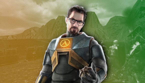 Gordon Freeman from Half-Life 2, with Age of Chivalry background