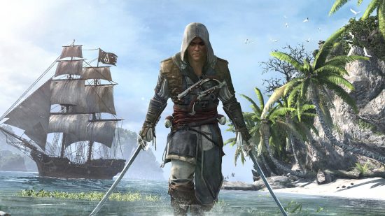 Assassin's Creed remake: A pirate in a white outfit, Edward Kenway from Ubisoft's Assassin's Creed Black Flag