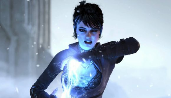 Forget Baldur's Gate 3, its spiritual predecessor is just $4: A woman with black hair tied back conjures a ball of lightning in her hands, grimacing, as snow falls