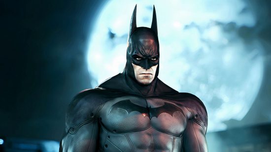 Batman Arkham Project Sabbath Canceled: A bust shot of Batman in the night sky