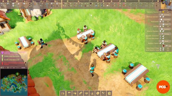 Tiny German colonists go about their lives in Pioneers of Pagonia, one of the best city building games.