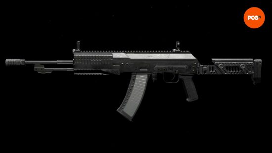 The BP50 AR on a black background, one of the best Warzone guns.