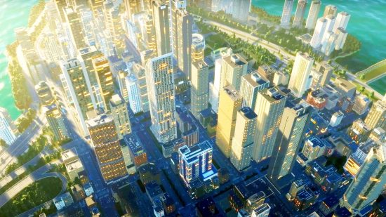 Cities Skylines 2 toxic: A huge downtown zone from city building game Cities Skylines 2, by Colossal Order