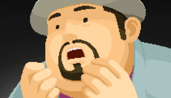 Dave the Diver sets sales milestone and wins Steam Award - A man with a goatee holds up his hands to his face in anticipation.