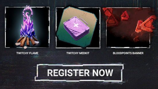 The three DBD Twitch Drops available in March 2024.