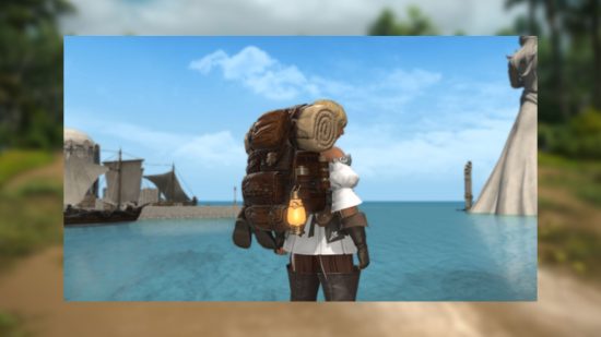 FF14 6.55 patch notes: a brown leather backpack on a person