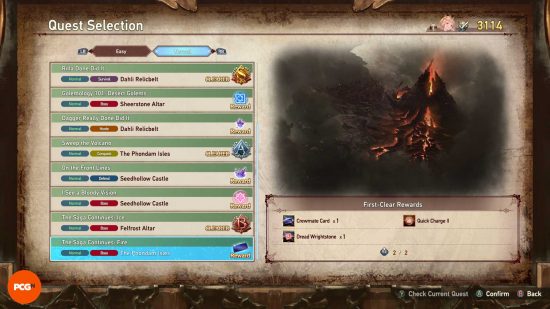 A screenshot showing a quest used to obtain Crewmate Cards in Granblue Fantasy Relink.