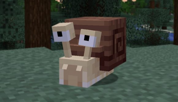 A snail from one of the best Minecraft mods, Spawn.