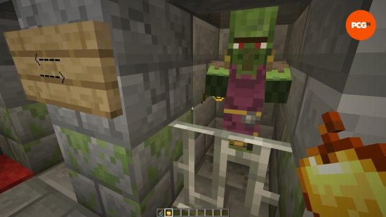 A zombie villager trapped in an igloo basement in one of the best Minecraft seeds in 1.20.