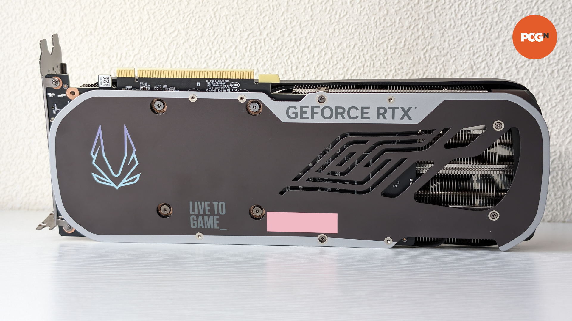 The backplate of the GeForce RTX 4070 Ti Super