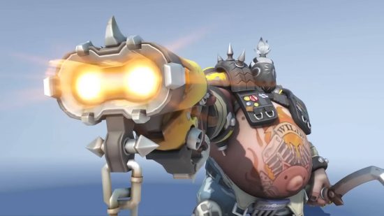 Overwatch 2 tier list: Roadhog is about to fire his double-barreled shotgun.