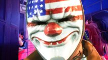 Payday 3 fixes: A robber in a clown mask from Starbreeze FPS game Payday 3