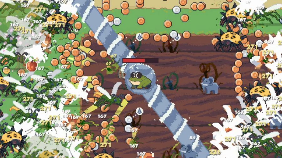 Pesticide Not Required on Steam - A frog defends its farm from onrushing insect swarms.
