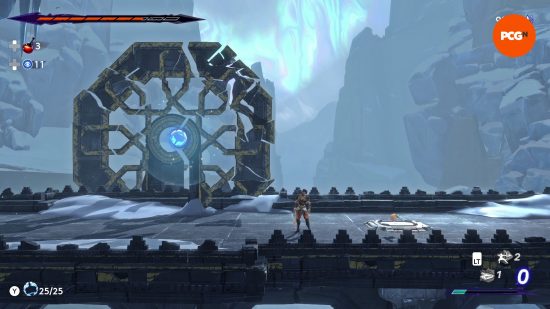 The Prince of Persia The Lost Crown Mystery Chest in the Tower of Silence with the puzzle solution revealed.