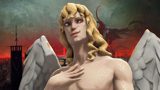 Solium Infernum Steam multiplayer: A fallen angel with blond hair from Steam strategy game Solium Infernum