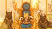 Sons of Valhalla Steam Viking game: A Jarl sits on a throne in Hooded Horse Viking game Sons of Valhalla