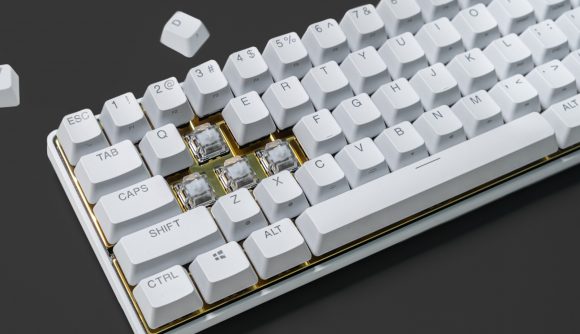 Steelseries White x Gold gaming keyboard