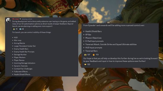  multiple Discord messages showing what you can do with the game's HUD