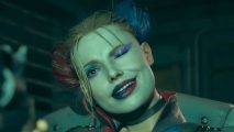Suicide Squad Kill The Justice League servers down: Harley Quinn holding up a pistol