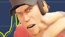 Team Fortress 2 Steam chart: The Scout from Valve FPS game Team Fortress 2