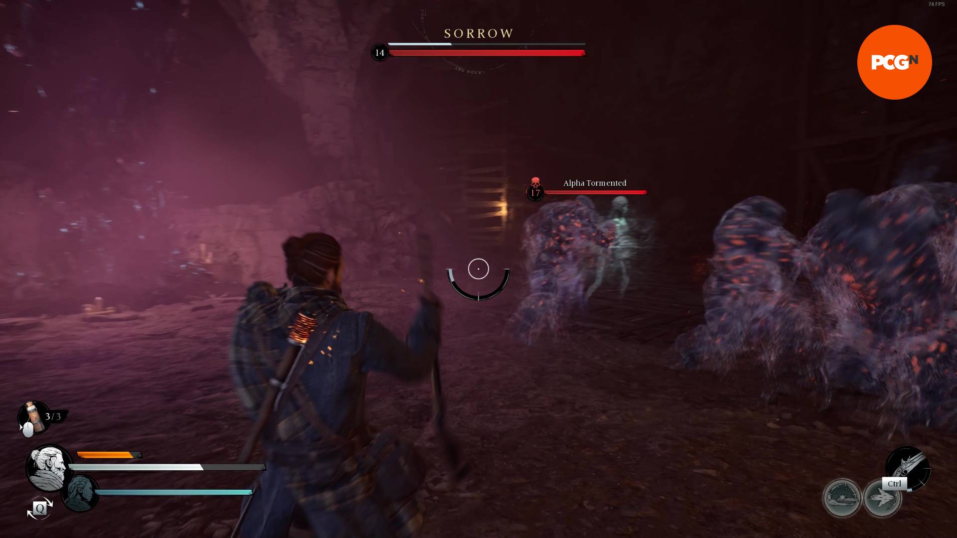 Fighting the second Sorrow boss in Banishers: Ghosts of New Eden.