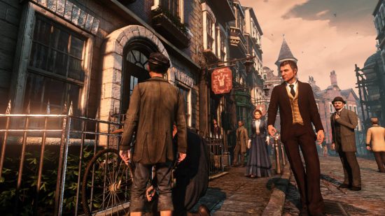 Best detective games: Sherlock Holmes standing in Baker Street in Sherlock Holmes: Crimes and Punishments.