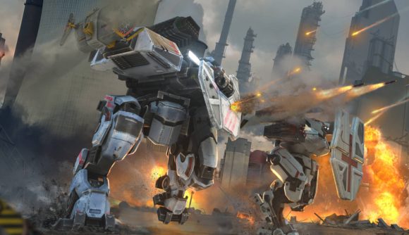 Best free Steam games: War Robots. Image shows giant robots in battle.