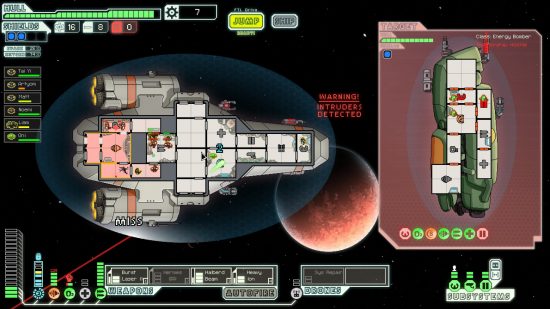 Best space games - Schematics of a ship in space in FTL Faster Than Light.
