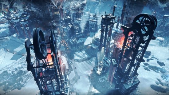 An industrial steampunk city fights off the bitter cold with enormous furnaces in Frostpunk, one of the best survival games.