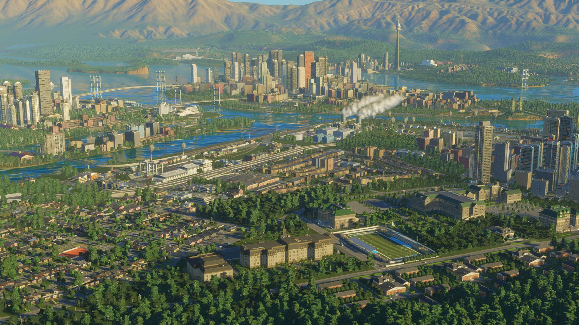 Cities Skylines 2 mod land values bug: A huge metropolis from Colossal Order city building game Cities Skylines 2
