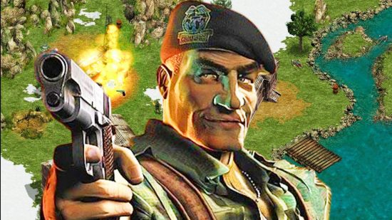 Commandos Behind Enemy Lines Steam: A soldier with a pistol in RTS game Commandos Behind Enemy Lines