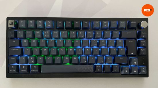 A top down view of the Corsair K65 Plus Wireless 