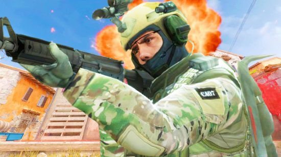 Counter-Strike 2 Arms Race: A soldier from Valve FPS game Counter-Strike 2