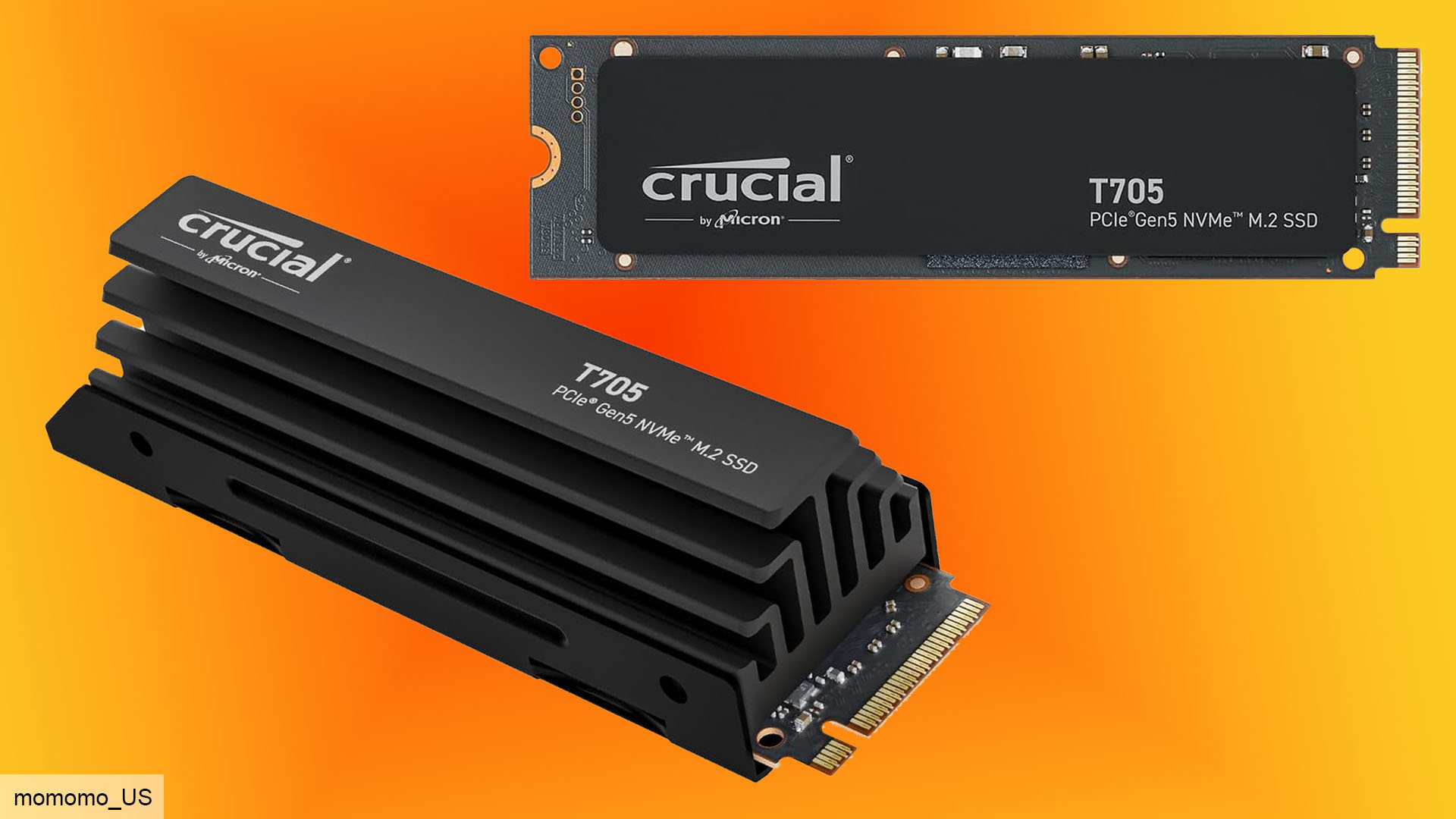 Crucial T705 SSD with and without heatsink